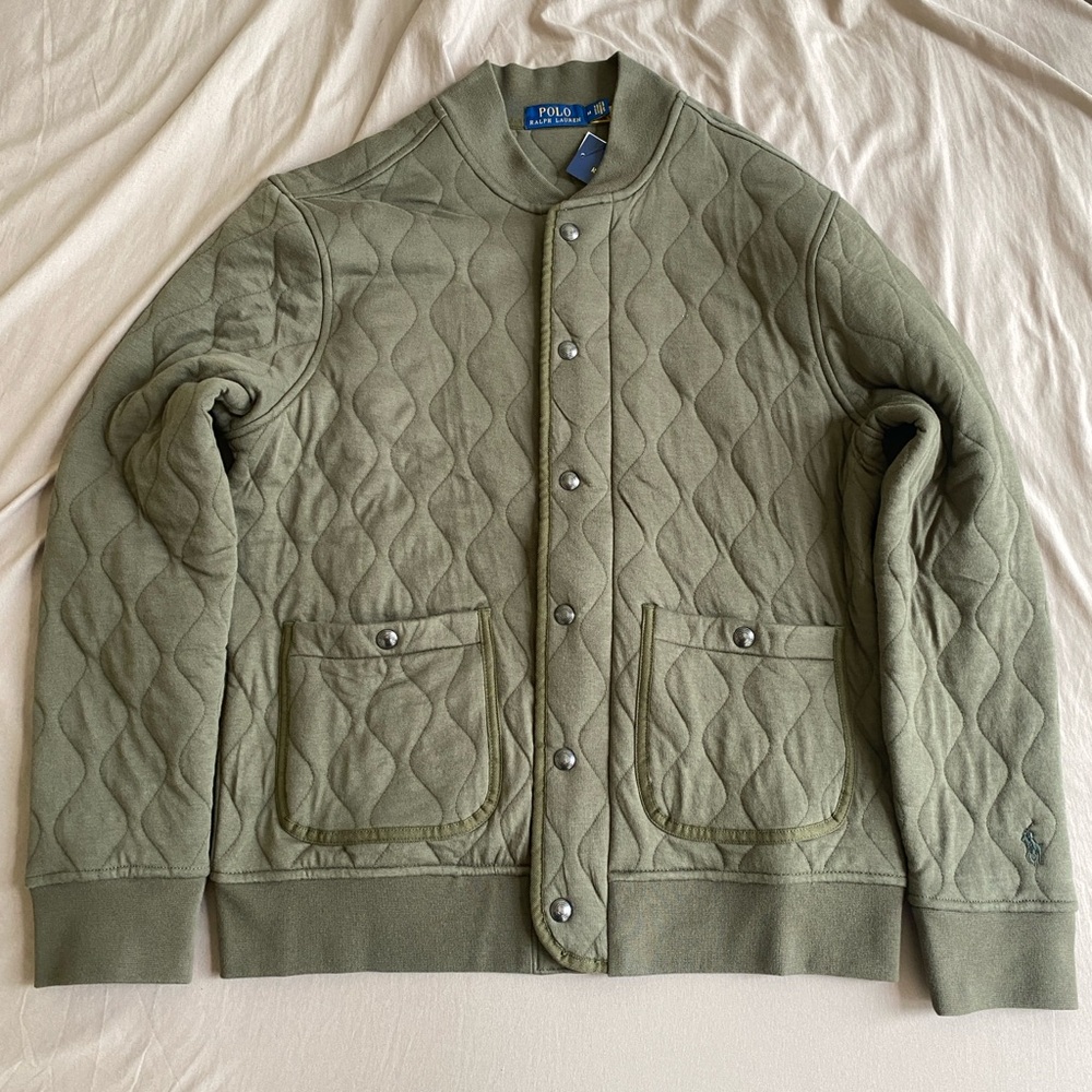 Polo Ralph Lauren Quilted Luxury Jersey Bomber Varsity Jacket